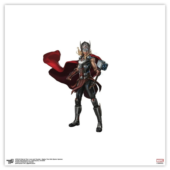 Gallery Pops Marvel Thor: Love and Thunder - Mighty Thor Mjolnir Hammer Wall Art, Unframed Version, 12" x 12"