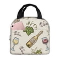 thumbnail image 1 of Fotbe Grapes Bbottles Wine Bolsa Térmica con Estampado y Forro de Aluminio Grueso Bolsa de Almuerzo con Bolsillo Frontal para Hombres y Mujeres, Ideal para Trabajo, Escuela, 1 of 8