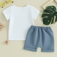 thumbnail image 3 of Bagilaanoe 2pcs Toddler Baby Girl Shorts Set Short Sleeve Letter Print T Shirt Tops + Shorts 6M 12M 18M 24M 3T Kids Casual Summer Clothes, 3 of 9
