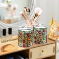 thumbnail image 3 of Yayeee 4 Pack Qtip Holder Bathroom Cotton Swab Canister with Lid Clear Dispenser Set, Floral Tomatoes, 3 of 6