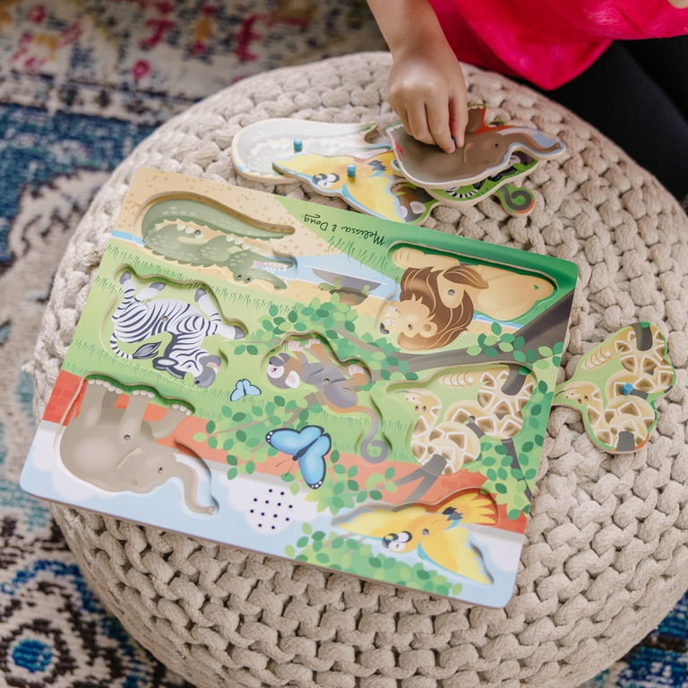 Melissa & Doug Wooden 7-Piece At the Zoo Sound Puzzle - Walmart.com