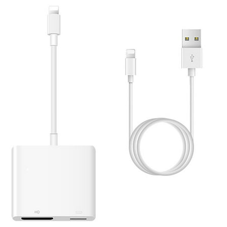 For iPad iPhone HDMI Cable Adapter with USB Cable For Lightning 8Pin to HDMI Digital AV Converter for iPhone Xs 8 7 6 / IOS (Best Downloader For Ios 7)