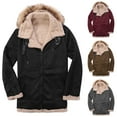 thumbnail image 6 of guisaled Men Winter Coats With Hood 2025 Winter Fleece Lined Warm Thicken Sherpa Jacket Zip Up Casual Faux Suede Jackets, 6 of 7