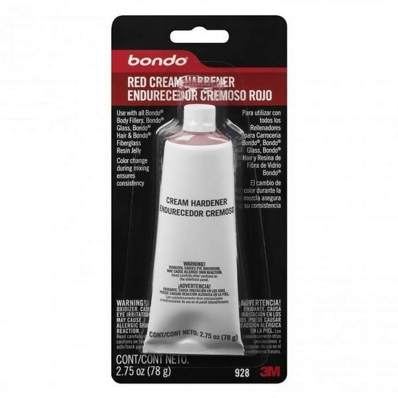 Bondo 928 Body Filler Cream Hardener, 2.75 Oz, Red, Each