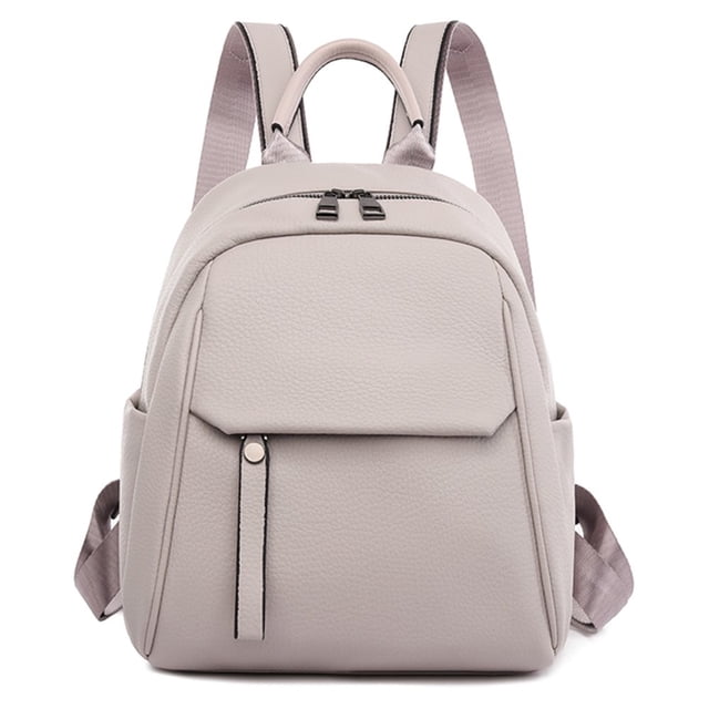 Women Backpack Large Capacity Fashion PU Leather Student Backpack (L Pink)
