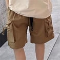 thumbnail image 5 of LEKWK Boys Cargo Shorts Multi Zipper Pockets Trunks Elastic Waist Techwear Bottoms Soft Durable Outdoor Hiking Camping Casual Summer Wear, 5 of 6