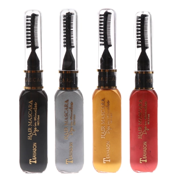 4 colores desechables tinte para el cabello color tinte highlight streak rimel con pincel Sunnimix Máscaras desechables para el cabello