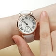 thumbnail image 3 of Women Analog Round Quartz Leather Strap Date Watch Classical Wristwatch (White Strap), 3 of 7