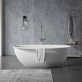 thumbnail image 7 of Clovis 63x33.5" Solid Surface Transitional Resin Freestanding Bathtub in White, 7 of 7
