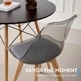 thumbnail image 4 of 5 Piece Round Dining Table Set for 4, 31.5" Kitchen Table with 4 Clear Gray Acrylic Chairs for Restaurant Bedroom Living Room, Space Saving Black Table Chair Set of 4, 4 of 8