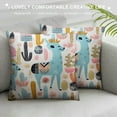 thumbnail image 3 of COMIO  Throw Pillow Covers Pink Blue Green Cute Cartoon Alpaca and Colorful Cactus Decorative,Cushion Case for Home Sofa Chair Car for Men Women, 3 of 5