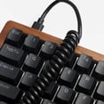 thumbnail image 3 of WEUVEB 1Pc Black Coiled Tube Keyboard Cable for Mechanical Keyboard Type-C Connector USB Data, 3 of 8