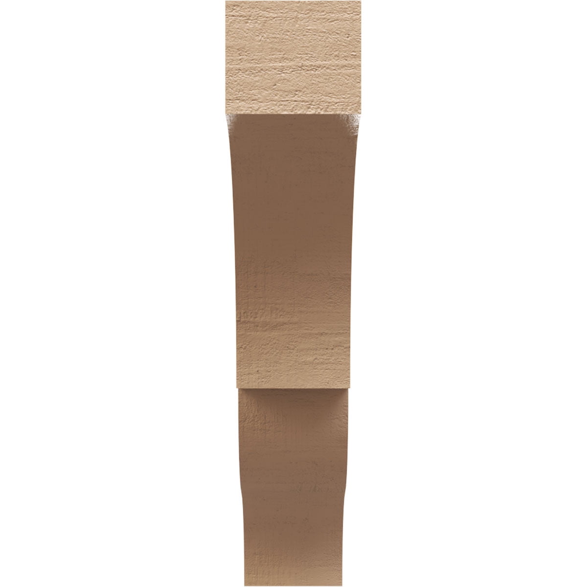 2"W x 10"D x 10"H Thin Asheboro Rough Cedar Woodgrain TimberThane Corbel, Primed Tan