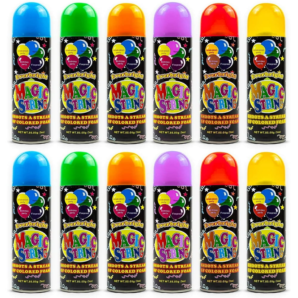 Toysery 12 Pack of Party Silly String for Children's, Perfect Summer