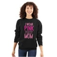 thumbnail image 3 of Breast Cancer I Wear Pink For My Mom Unisex Plus Fleece Graphic Sweatshirt Brisco Brands 3X, 3 of 5