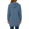 thumbnail image 3 of Resicozy Long Hoodies for Women Zip Up Double Zipper Solid Color Jacket Tunic Sweatshirts Fall Winter Fashion Clothes Navy L, 3 of 7