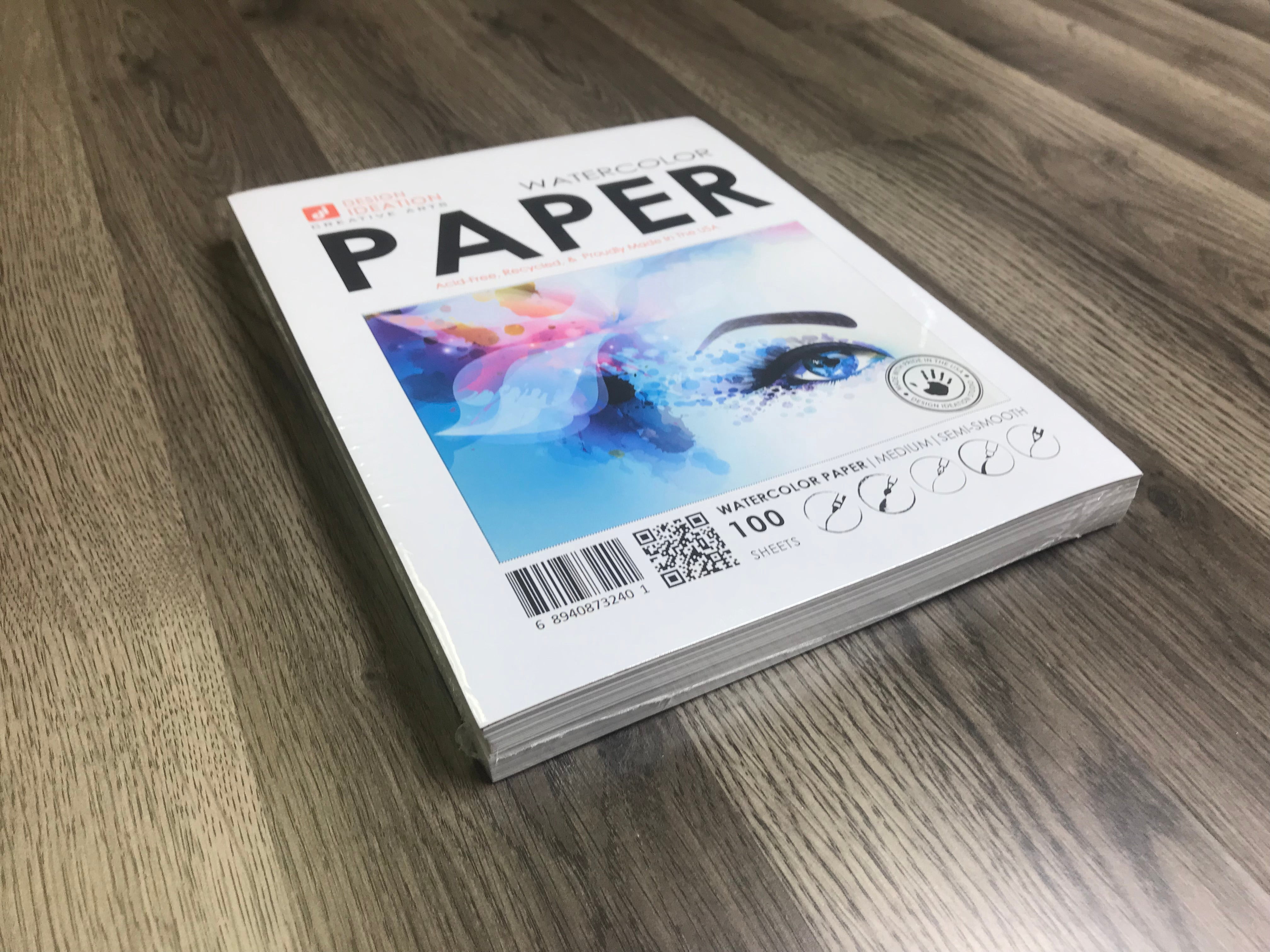 WATERCOLOR Paper : Multi-media paper. Loose Sheet Pack. (8.5" x 11") (100 Sheets)