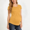 thumbnail image 4 of Diufon Maternity Tops for Women Short Sleeve Crewneck Pregnancy Pleated Tunic Shirts Casual Soft Nursing Blouse, 4 of 9