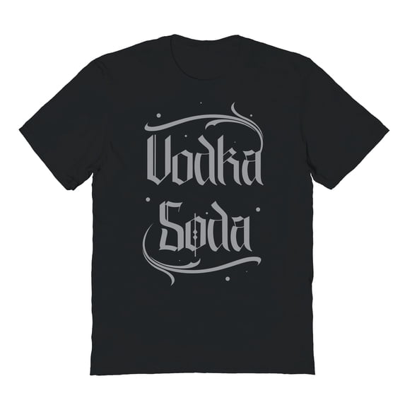 Vodka Soda Humor Graphic Black Men's Cotton T-Shirt