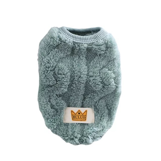 Fleece Pullover Pet Clothes Cute Wavy Double-sided Puppy Kitten Coats Sweater for Small Medium Dogs Cats Warm Winter Outfit ShopWise Round