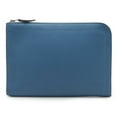 thumbnail image 1 of Pre-Owned HERMES Zip Tablet Second Bag Clutch L-Shaped Evercolor Leather Blue D Stamp (Good), 1 of 10