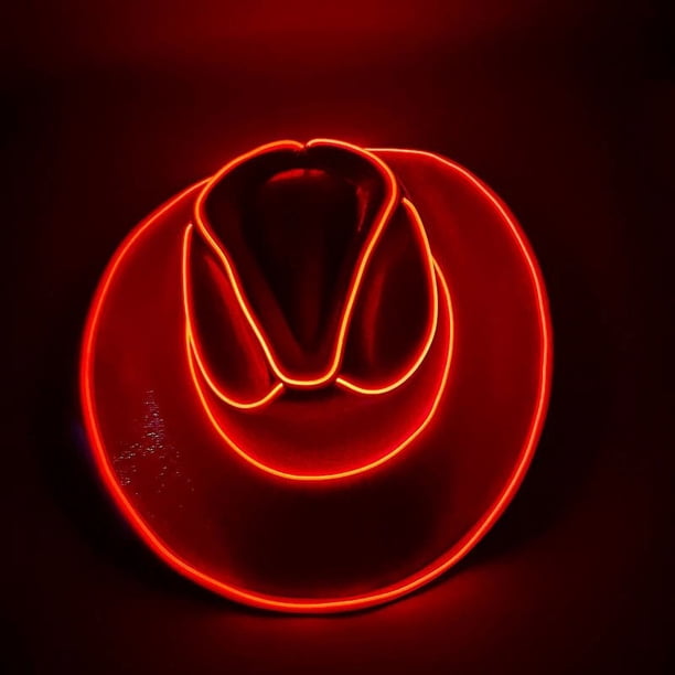 Sombrero de vaquera con luz Led luminosa para novia, gorra de barra luminosa brillante, suministros de fiesta de despedida de soltera, neón intermitente, sombrero de vaquero occidental