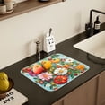 thumbnail image 5 of Yayeee Dish Drying Mat for Kitchen Counter 16" x 18" Microfiber Super Absorbent Coffee Decorative Pad, Pink Floral Tomatoes, 5 of 9