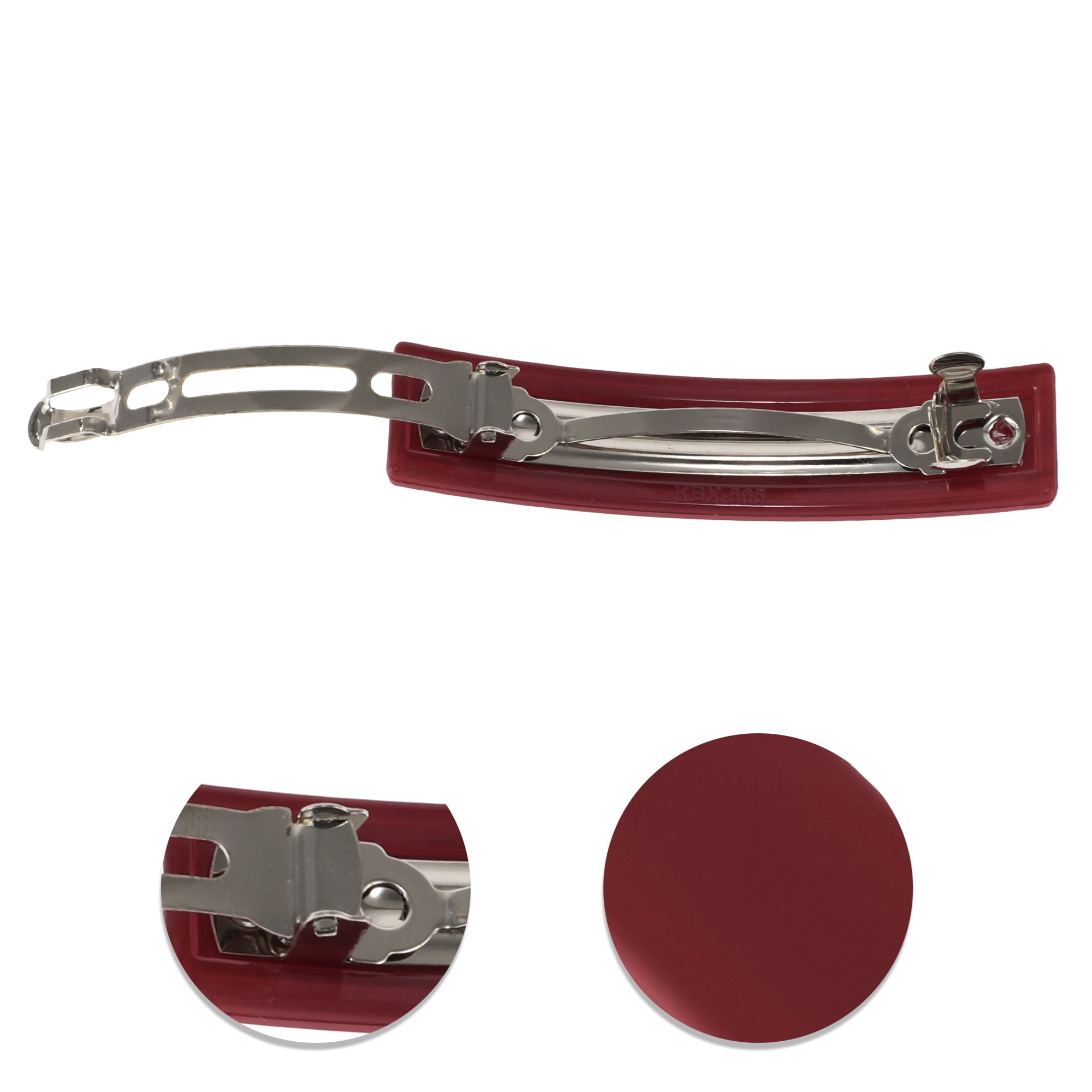 Unique Bargains Classic Grace Square Hair Clips Hairdo Clip for Women Wine Red