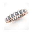 thumbnail image 3 of Natural 2.25Ct Princess Cut Diamond Bar Set Women's Anniversary Wedding Eternity Band Ring Solid 14k Rose Gold H SI2, 3 of 3
