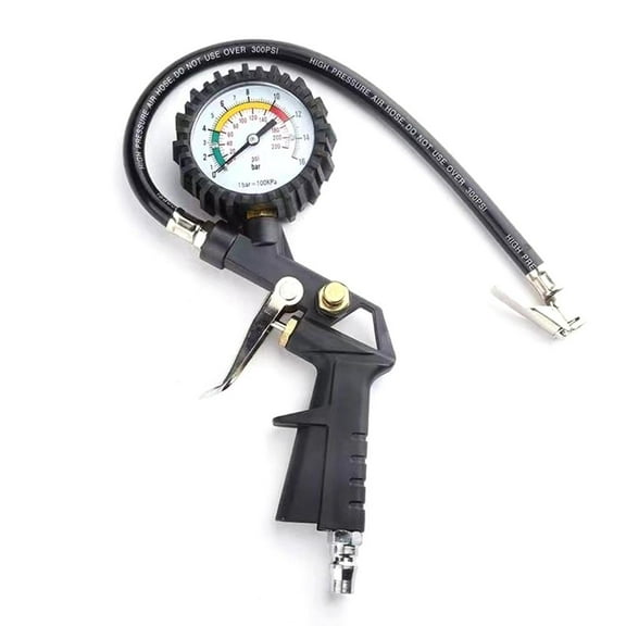 QHUDLV Tire Inflator with Pressure Gauge,0-220PSI Digital Tire Pressure Gauge with 14Hose and Chuck,Perfect for Any Car, Truck, Motorcycle, RV