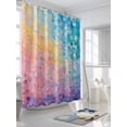 thumbnail image 3 of Green Yellow Pink Shower Curtain, Texture Sense Turquoise Oil Painting Abstract Waterproof Shower Curtain Set with 12 Hooks Lightweight Washable Fabric Shower Curtains for Bathroom 72x72 Inches, 3 of 6