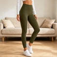 thumbnail image 2 of Yievot Plus Size Leggings for Women High Waisted Stretch Solid Color Leggings for Workout Gym Running, 2 of 9