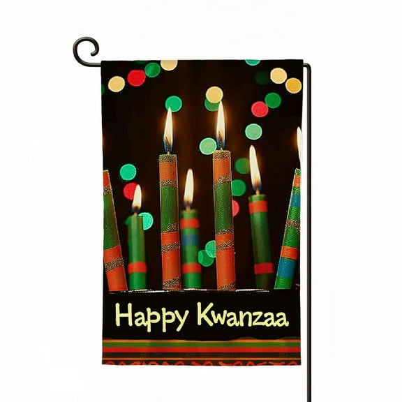 PHYHOO Garden Flag Double Sided Vertical Candles Celebrates African Americans Farmhouse Yard Flag Outdoor Decor White