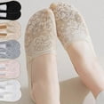 thumbnail image 1 of 5Pair Women Socks Summer Thin Breathable Silicone Non-slip Ladies Invisible Lace Boat Sock Transparent Fashion Calcetines Mujer, 1 of 5