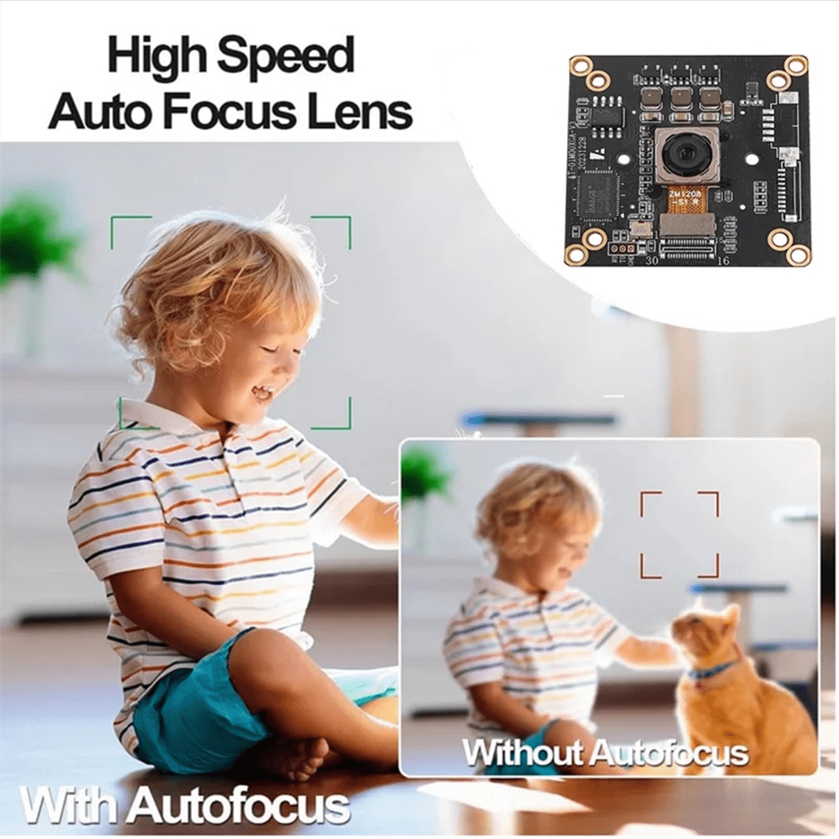 4K 12MP IMX362 Cmos USB3.0 Camera Module PDAF AF Auto Focus 15fps Webcam No Distortion UVC Free Drive Face Recognition,1 * Camera Module 1 * USB cable,Black