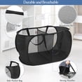 thumbnail image 6 of Toplive Pop Up Laundry Hamper Mesh Laundry Basket, Collapsible Popup Hamper Dirty Clothes Basket with 2 Compartments, Side Pocket, Carry Handles for Home, Dorm, Bathroom, Bedroom, Travel-Black, 6 of 7