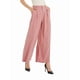 thumbnail image 3 of Pantalones Palazzo Largos de Pierna e Informales de Cintura Alta para Mujer, Talla Regular Rosa XXL, 3 of 8