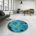 thumbnail image 4 of Ahgly Company Machine Washable Indoor Rectangle Transitional Dark Turquoise Green Area Rugs, 2' x 3', 4 of 7