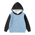 thumbnail image 3 of GDREDA Chandails à Capuche et Chandails en Molleton de Mode pour Filles, Veste à Capuche Patchwork pour Enfants, Chandail en Molleton pour Tout-Petits, chandail-Over Bleu Clair, 1-2 Ans, 3 of 5