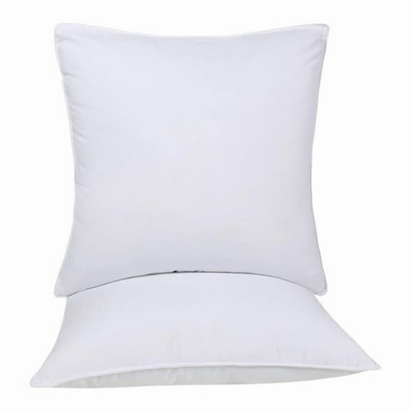 HomeRoots 526448 Microfiber Down Alternative Medium Hypoallergenic European Size Bed Pillows - Set of 2