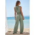 thumbnail image 3 of LASCANA Women's Halter Neck Jumpsuit Smocking, 3 of 5