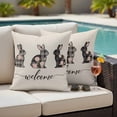 thumbnail image 4 of Easter Outdoor Waterproof Pillow Covers, Retro Spring Rabbit Plaid Flowers Animal Floral Decorative Square Throw Pillowcase Sofa Cushion Sham for Patio/Couch/Chair, 26"x26" 2 Pack, 4 of 8