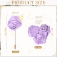 thumbnail image 2 of Uxcell 7 Pcs(6pcs Pins + 1 Brooch) Light Purple Rose Boutonnieres Flower Buttonholes Pocket Boutonnieres Pins for Wedding Ceremony Anniversary Prom Formal Dinner Party, 2 of 7