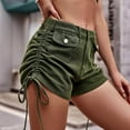 thumbnail image 5 of Sngxgn Women's Stretchy Jean Shorts Mid Waisted Shorts Stretch Denim Shorts with Pockets(Green,S), 5 of 9