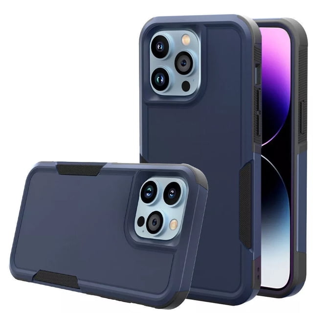 iPhone 16 Pro Étui Rigide, Double Couche Armure en Caoutchouc Robuste