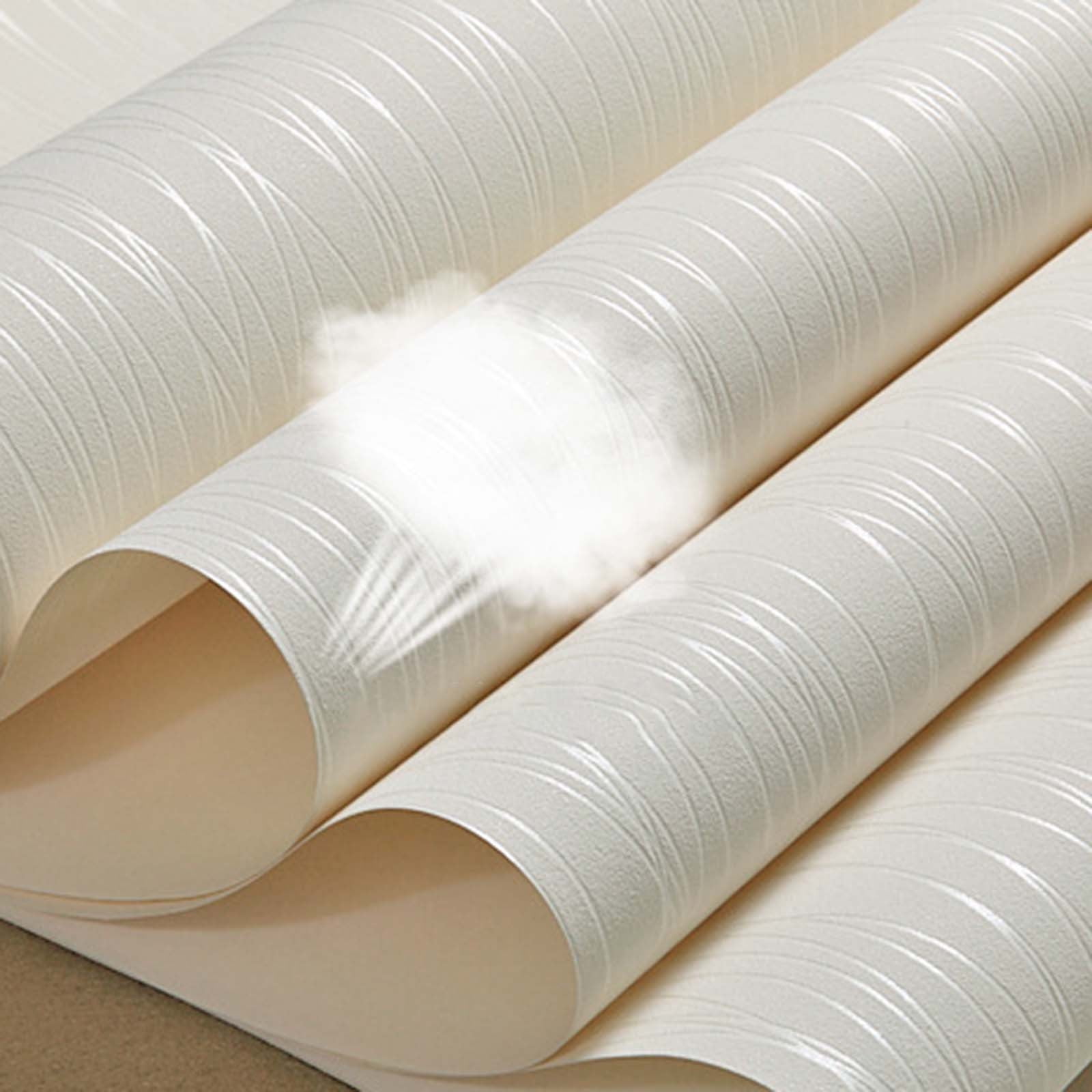 Bdday 53x1000cm Modern Non-Woven Wallpaper Roll Glitter Stripe Textured Flocking Striped Wallcoverings for Bedroom Living Room