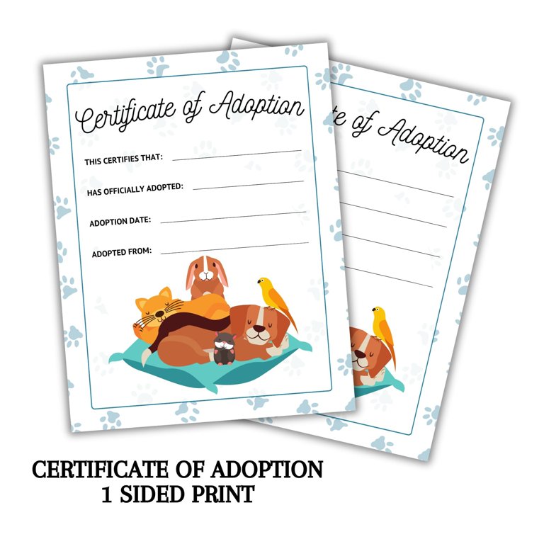 rescue-animal-adoption-certificate-contract-application-certificate-form-packet-for-pets-dog-cat-75pk-8-5x11-animal-shelter-organization-management-poster-donation-sign-kit-walmart-com for Free Printable Cat Adoption Certificate Rescue Animal Adoption Certificate Contract, Application, Certificate Form Packet for Pets Dog Cat 75pk 8.5x11 Animal Shelter Organization Management Poster Donation Sign Kit - Walmart.com for Free Printable Cat Adoption Certificate