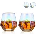 thumbnail image 2 of Vasos de whisky de diamante, paquete de 2, vasos de jugo, vasos de whisky escocés inclinables, vasos de whisky de 300 ml, modernos, 2 of 5