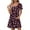 Red, variant on SYMOID Womens Spring & Summer Floral Print Short - sleeved V - neck Slim Casual Mini Shift Dress with Functional Pockets,Coffee,Size S