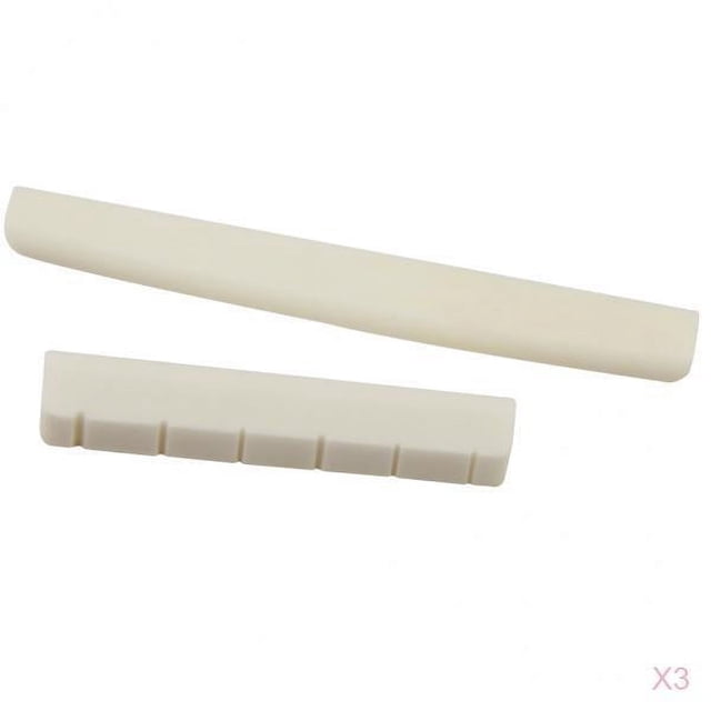 Xuanheng 3 Set Classical Guitar Parts Buffalo Bone Saddle Nut Slotted Set DIY Repair Part
